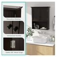 thumbnail image 6 of YOSITiuu Wall Mounted Bathroom Cabinet, Over The Toilet Storage Cabinet w/Double Doors & Adjustable Shelf, Wood Hanging Medicine Cabinet for Living Room, Entryway, Kitchen (Brown), 6 of 9