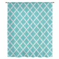 thumbnail image 2 of Quatrefoil Moroccan Pattern Sheer Curtains 45 Inches Long, Geometric Aqua Morocco Light Filering Curtains, Breathable Simi Curtain Privacy Drapes for Kitchen Bathroom Small Window Treatment, 2 of 9