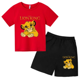 thumbnail image 3 of Conjunto de 2 piezas de camiseta y pantalones cortos con estampado de El Rey León Simba para niños y adolescentes, ropa informal de manga corta, traje de moda, 3 of 5