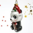 thumbnail image 4 of Cute Panda with Santa Hat and Gift Blown Glass Christmas Ornament, 4 of 5