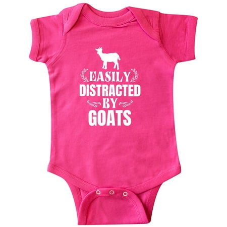 

Inktastic Easily Distracted by Goats Gift Baby Boy or Baby Girl Bodysuit