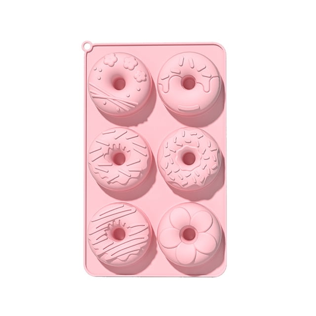 Kearding Gel de sílice, molde para rosquillas de 6 orificios, herramienta para hornear postres de silicona de calidad alimentaria, herramienta Cocina y Comedor
