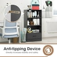 thumbnail image 6 of Topbuy 4-Tier Bookcase w/Storage Drawer Modern Storage Shelf w/3-Tier Open Shelf Freestanding Display Shelf Grey, 6 of 8
