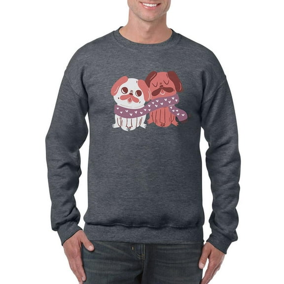 Lovely Pugs Sweatshirt Men -Smartprints Designs, Male XX-Large