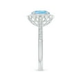 thumbnail image 2 of ANGARA Natural Vintage Style 1 ct Aquamarine & Diamond Scalloped Halo Ring in 14K White Gold for Women (Size-8x6mm) | March Birthstone, Anniversary, Jewelry Gift for Women | Natural Aquamarine Ring, 2 of 7
