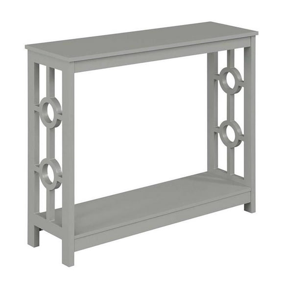 Pemberly Row Contemporary Ring Console Table in Gray Wood Finish