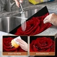thumbnail image 3 of Red Rose Flower Placemats Set of 6 Place Mats for Kitchen Table Washable Farmhouse Linen Table Mats Dining Decoration 12x18 Inch, 3 of 6