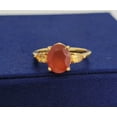 thumbnail image 4 of Genuine Red Carnelian Wedding Ring - Carnelian Three Stone Jewelry Gift- 925 Sterling Silver Oval Cut Ring - Gift for Her, 4 of 28