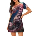 thumbnail image 1 of Fotbe Ocean Seahorse Bata de Dormir para Mujer con Estampado, Camisón de Algodón de Manga Corta, Ropa de Dormir Casual, 1 of 6