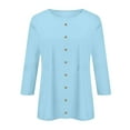 thumbnail image 3 of asddcavvf Cardigan for Women Women's Crew Neck 3/4 Sleeve Shirts Tops Basic Button Down Open Front C, 3 of 4