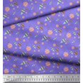 thumbnail image 3 of Soimoi Purple Rayon Crepe Fabric Baubles Christmas Printed Fabric 1 Yard 46 Inch Wide, 3 of 3
