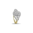 thumbnail image 3 of FB Jewels 10kt Yellow Gold Womens Round Diamond Cluster Halo Bridal Wedding Engagement Ring 1-1/5 Cttw, 3 of 4