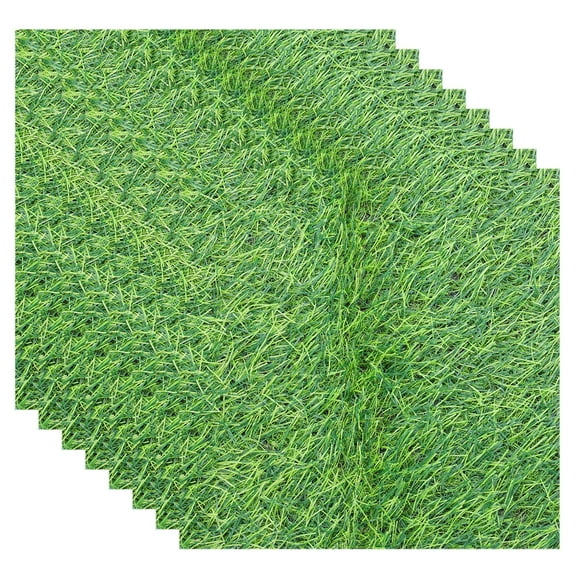 Uxcell 12 Pcs Artificial Model Grass Mat 12x12x0.12 inch Green Realistic Fake Turf
