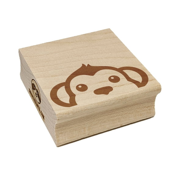 Peeking Monkey Square Rubber Stamp Stamping Scrapbooking Crafting - Large 2.75in