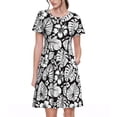 thumbnail image 1 of Balery Tropical Leaves Vestidos sueltos de manga corta para mujer, vestidos de verano 2025, vestidos casuales de corte A con vuelo., 1 of 6
