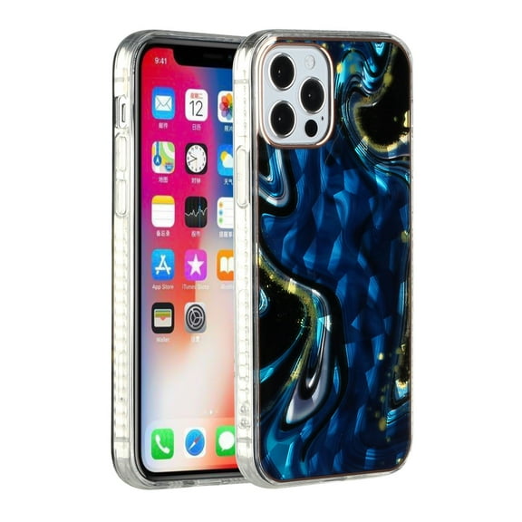 for Apple iPhone 8 Plus/7 Plus/6 Plus/6s Plus Colorful Holographic 3D Effect Electroplated Design Hybrid Slim TPU Armor Cover ,Xpm Phone Case [Blue Marble]