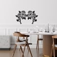 thumbnail image 4 of RETON 2Pcs Rose Wall Decor Black Metal Art - Iron Rose Wall Decorations Flower Sculpture Art Metal for Living Room Bathroom, 4 of 7