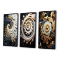 thumbnail image 3 of Designart "Floral Liquid Gold Spiral Eflorescence IV" Abstract Spirals Framed Wall Art Set Of 3 - White Transitional Frame Gallery Wall Set For Home Decor, 3 of 6