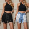 thumbnail image 4 of Women High Waisted Mini Short Jeans Tight Denim Shorts Skinny Fashion Summer Ripped Denim Shorts Streetwear Jeans Shorts light blue XXL, 4 of 4