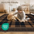 thumbnail image 4 of ODIKA 8'x10' Washable Area Rug Non-Shedding, Easy Care, Farmhouse Tartan Design With Striped Border Accents Buffalo Plaid Refined for King Size Bedroom Under Bed, Master Suite, 4 of 7