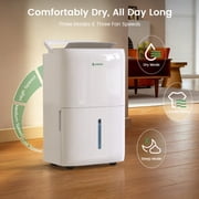 Waykar 5000 Sq. Ft. 80 Pint Dehumidifier for Basements & Home, No Daily Tank Emptying, Portable Dehumidifier with Continuous Drain Hose, Auto Defrost, 25 Pint DOE Energy Star