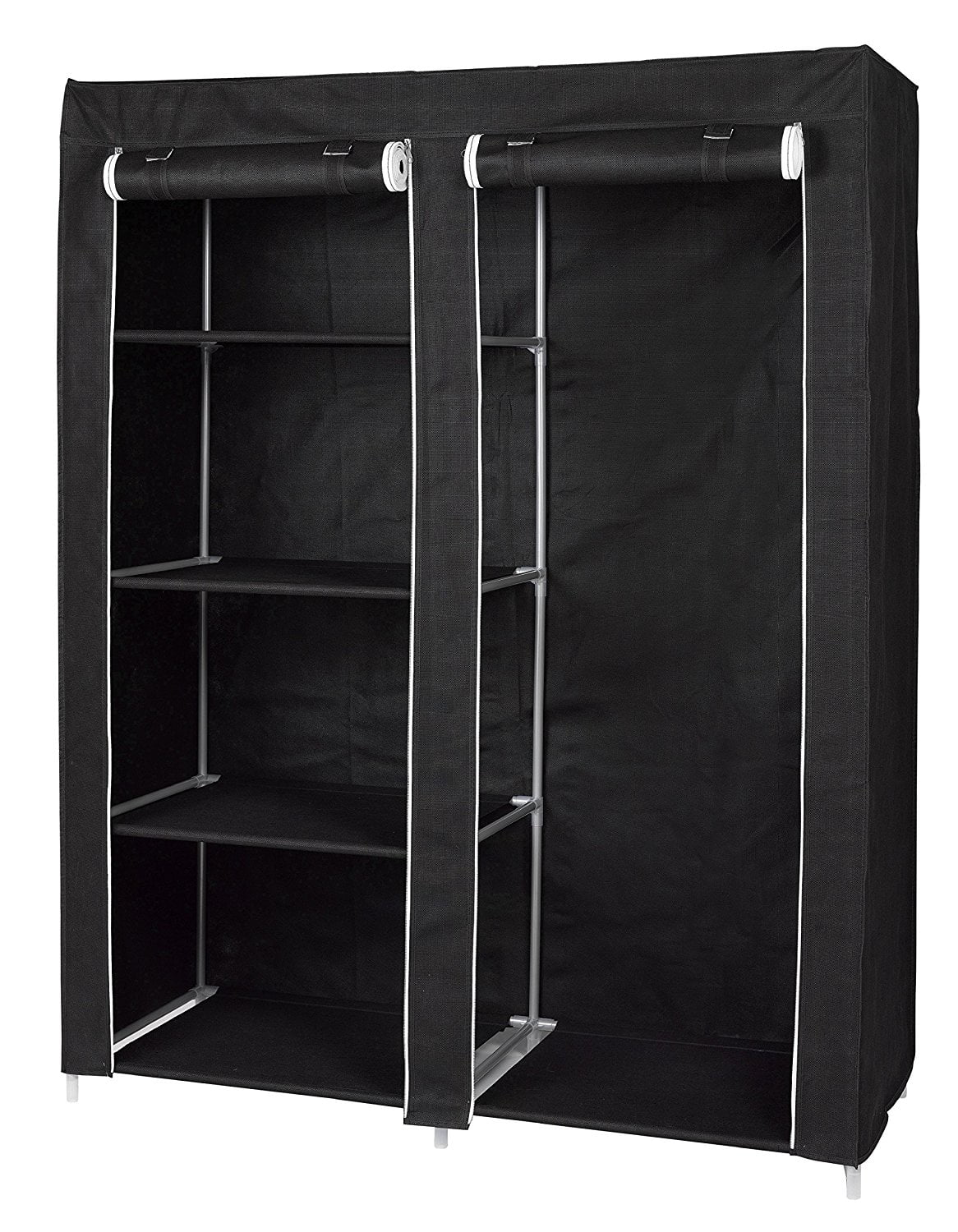 Florida Brands Portable Wardrobe Closet with 4 Shelves and Hanging ...