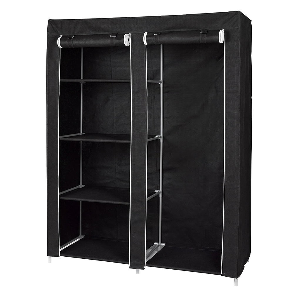 Florida Brands Portable Wardrobe Closet with 4 Shelves and Hanging