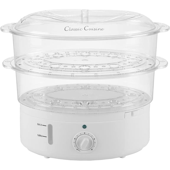 Vegetable Steamer Rice Cooker- 6.3 Quart Electric Steam Appliance with Timer for Healthy Fish, Eggs, Vegetables, Rice, Baby Food by , 11"D x 11"W 12.25"H