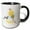 Black/White, variant on 3drose, Creative and Unique Just Bee Happy, 11oz Two-tone Black Mug