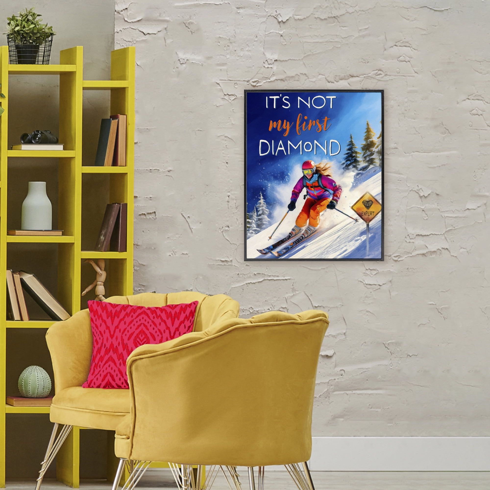 Stupell Industries Not My First Diamond Black Framed Giclee Art, design by Grotto Studios