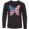 thumbnail image 3 of Inktastic Patriotic Butterfly Long Sleeve Youth T-Shirt, 3 of 5