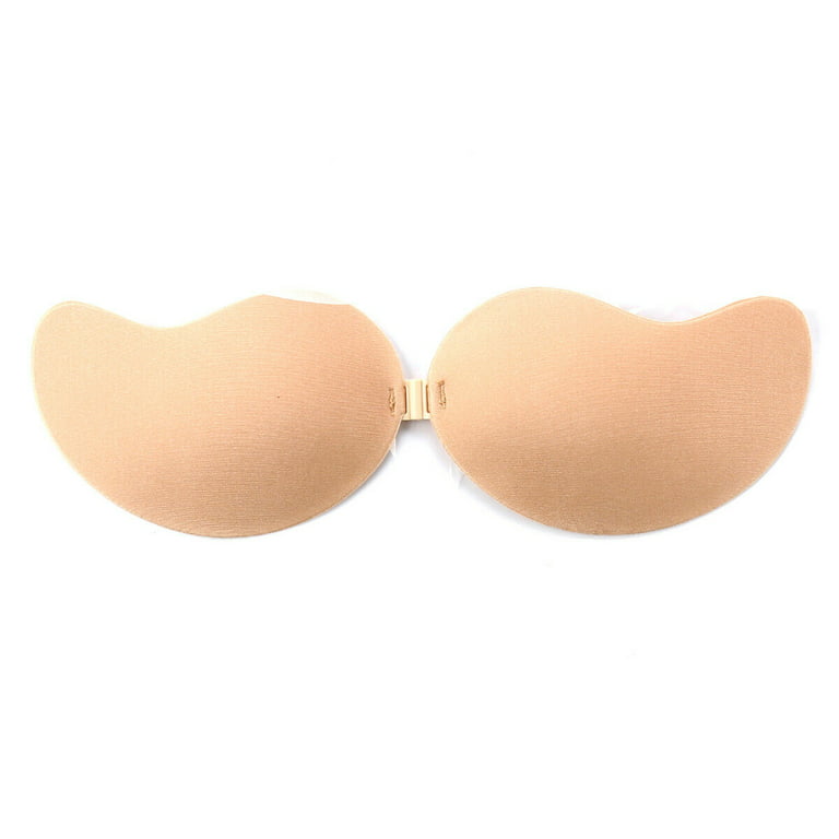 2pcs Chest Sticker Strapless Acrylic Chest Sticker Invisible Bra Silicone  Cover For Sweetheart Necklines Beige