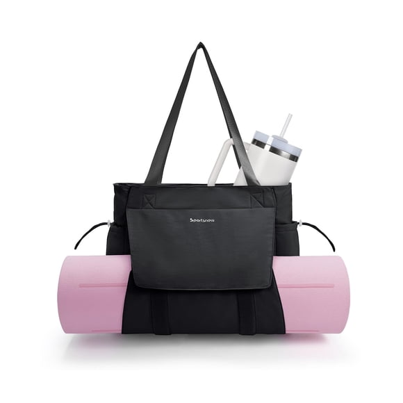 Colchoneta de yoga Tote Sportsnew para mujer y hombre, impermeable, negra