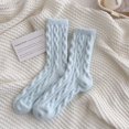 thumbnail image 3 of Calcetines para niños calcetines calcetines de tubo medio más terciopelo engrosado para mantener el calor y el frío calcetines gruesos (Polvo poco profundo + café poco profundo + azul claro), 3 of 5