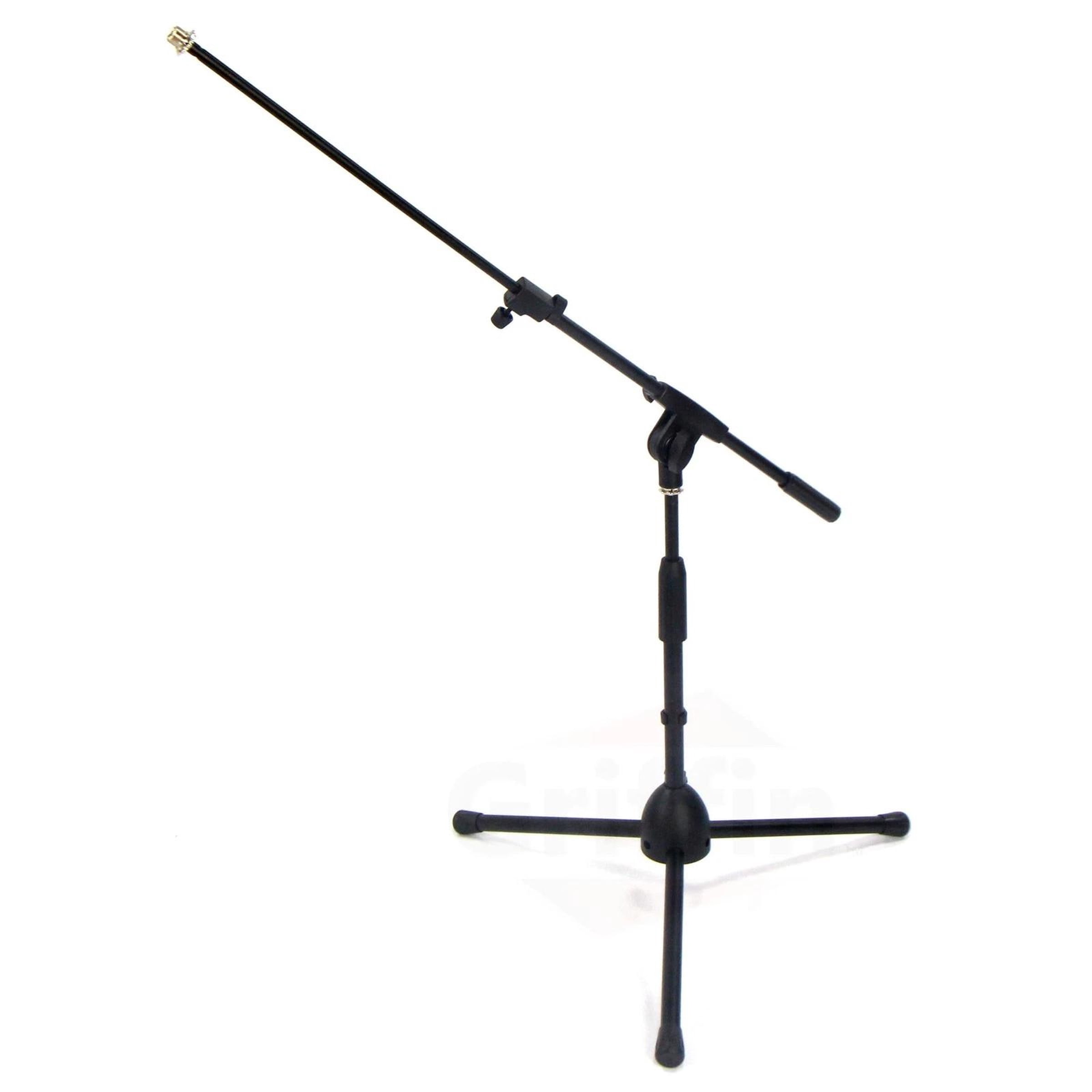Short Mic Stand 2x BUNDLE | Telescoping Boom Guitar Amplifiers Bass Drum Desktop