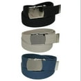 thumbnail image 2 of CTM Cotton with Nickel Buckle Adjustable Belt (Pack of 3 Colors), 2 of 5