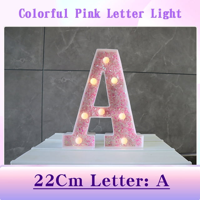 LED Alphabet Light Up Letters | 8.66" Tall | Battery Operated | Wall Mountable | Colorful Decorative Lighting | Home, Party, Event Decor | Portable Plastic Letters | Retro Style | ABS+