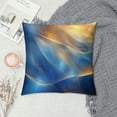 thumbnail image 2 of Acheng Short Plush Pillowcase 1 Piece Gold and Blue Abstract Art White, 2 of 5