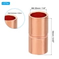 thumbnail image 2 of Uxcell 1/4 Inch ID Copper Coupling Fittings, 8 Pcs Rolled Tube Stop Straight Pipe Fitting Welding Joint for HVAC, 2 of 5