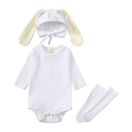 

Tagold Fall Savings Clearance Kids Winter Jumpsuits Romper Autumn Spring Baby Girls Boys Rabbit Romper Long Sleeve Button Sweatshirt Jumpsuits With Hat And Socks