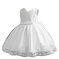 thumbnail image 3 of Coerni Girl Lace Wedding Dress for Kids Bridesmaid Sleeveless Embroidery Pageant Party Formal Tulle Bow Princess Gown, 3 of 3