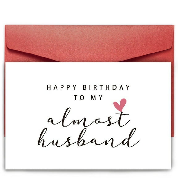 Happy Birthday to My Almost Husband Greeting Card - Blank Inside with Envelope - Perfect for Birthdays and Special Occasions