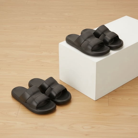 ZROVA Men's 2-Pack Outdoor & Indoor Slippers - Soft Sole Anti-Slip Thick Design, Loose Open-Toe Slides for Home & Casual Wear