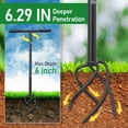 thumbnail image 3 of Hand Tiller for Gardening, Manual Garden Claw Cultivator with 4 Sharp Curved Steel Tines, Twist Tiller Soil Loosener, Rotary Handheld Tiller for Yard Lawn Weeding, 3 of 7