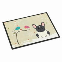 Carolines Treasures BB2484MAT Christmas Presents Between Friends French Bulldog Black White Indoor or Outdoor Mat, 18 x 0.25 x 27 in.