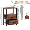 thumbnail image 3 of Eunos Nightstand End Table, 2 Drawer Small Bedside Table for Bedroom,Living Room, Wood Grain Print, 3 of 7