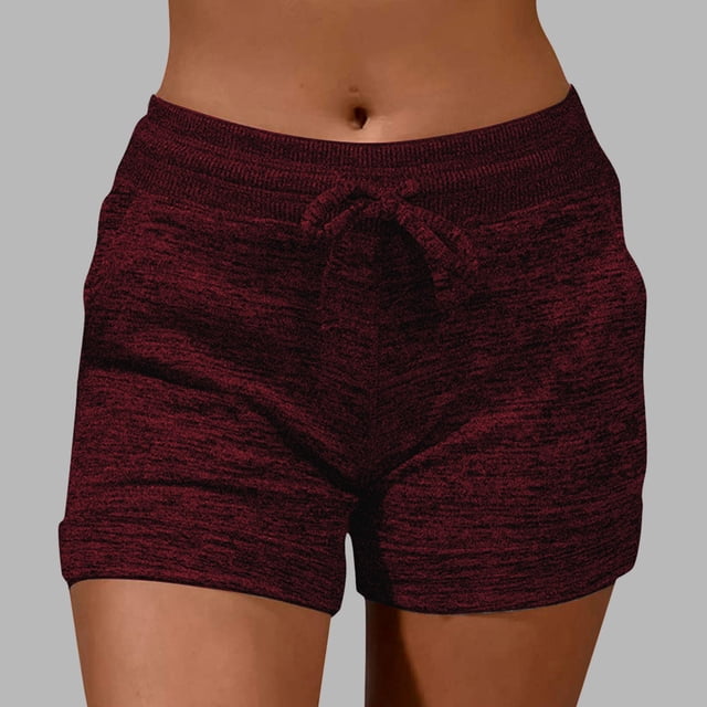 WILLBEST Pantalones Casuales elegantes para Mujer, Cómodos, Deportivos, Lisos, con Cordón, Ropa Deportiva, Pantalones Cortos de Yoga Holgados con Bolsillos para Uso Diario Chica