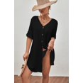 thumbnail image 2 of Bsubseach Women Swimsuit Cover Up Button Down Blouse Top V Neck Bathing Suit Coverup, 2 of 7