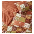 thumbnail image 5 of YOSITiuu Leilani 3-Piece Boho Washed Cotton Comforter Set Queen Size - Bohemian Bedding Set Orange Green White Floral Printed Patchwork Lightweight Comforter for All Season, 5 of 9