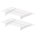 thumbnail image 5 of STORKING 2-Pack 2x4ft Garage Wall Shelving, 24"x48" Shelf Storage Rack Floating Shelves Wall Mounted, Heavy Duty Storage Shelves, 800lbs Load Capacity, with 8 Hooks for Garage Organization, White, 5 of 10